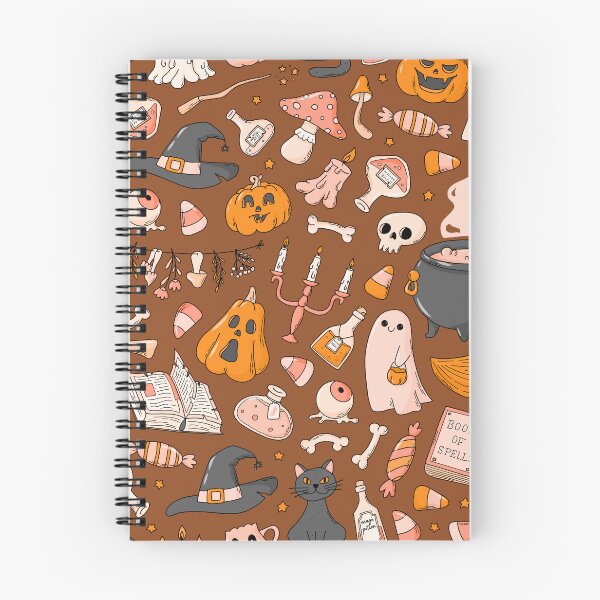 Item preview, Cozy Ghost & Potion Magic – Cute Halloween Doodle Pattern | Orange designed and sold by Frohyou.