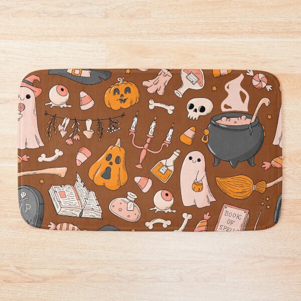 Item preview, Cozy Ghost & Potion Magic – Cute Halloween Doodle Pattern | Orange designed and sold by Frohyou.