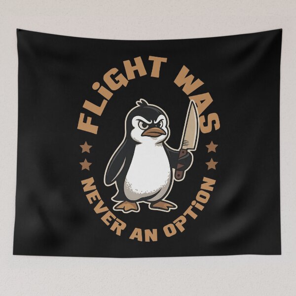 Item preview, Flight Was Never An Option – Funny Angry Penguin with Knife designed and sold by artworkathome.