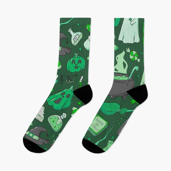 Item preview, Cozy Ghost & Potion Magic – Cute Halloween Doodle Pattern | Green designed and sold by Frohyou.