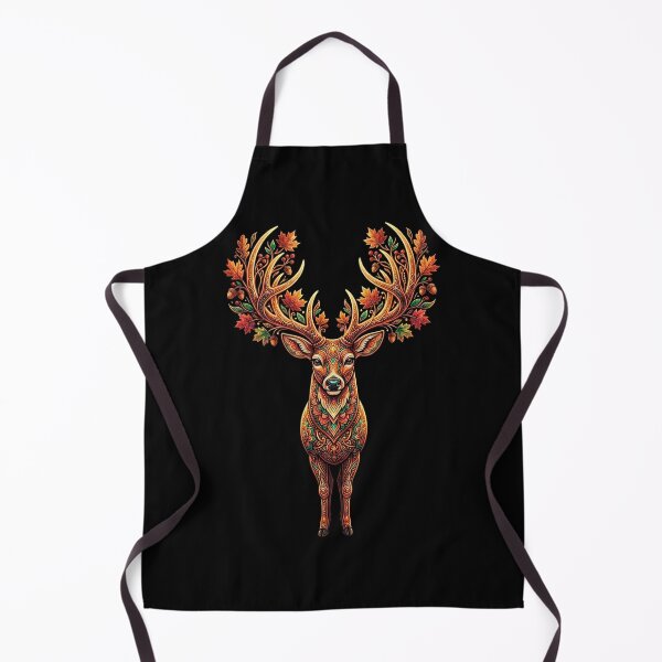 Item preview, Ornamental Autumn Deer – Tribal Stag with Floral Antlers designed and sold by PlumArtDesign.