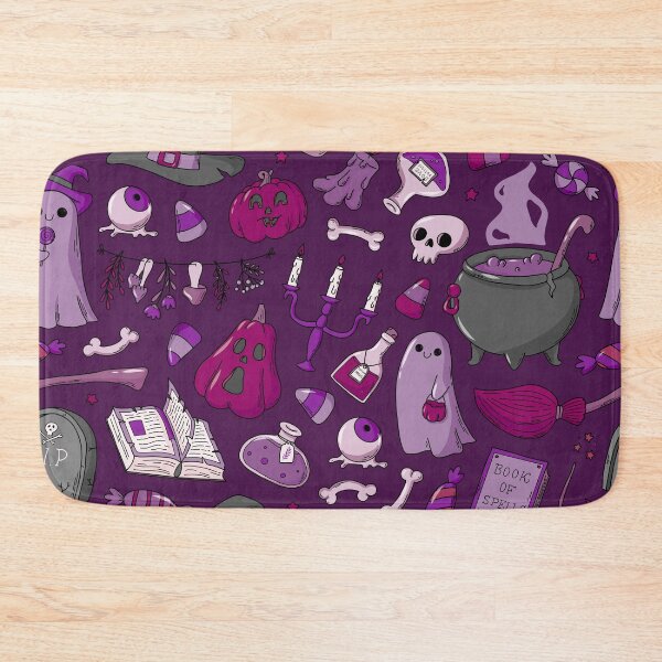 Item preview, Cozy Ghost & Potion Magic – Cute Halloween Doodle Pattern | Purple designed and sold by Frohyou.