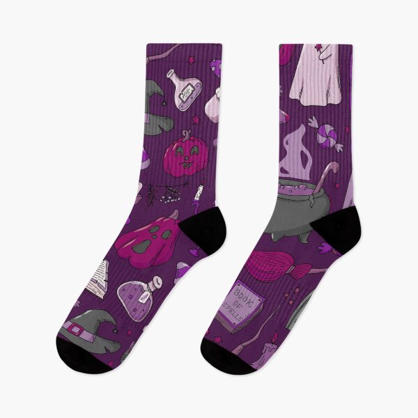 Item preview, Cozy Ghost & Potion Magic – Cute Halloween Doodle Pattern | Purple designed and sold by Frohyou.