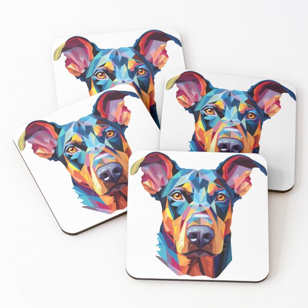 Item preview, Colorful Doberman puppy dog painting designed and sold by MendaciousMina.