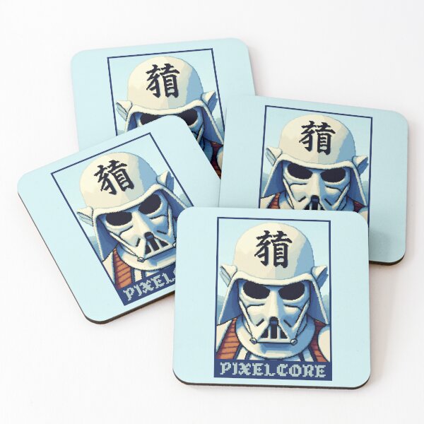 Artikelvorschau, Darth Vader, weiße Samurai-Version, Pixel-Art {PIXELCORE} entworfen und verkauft von PIXELCORE-TEE.