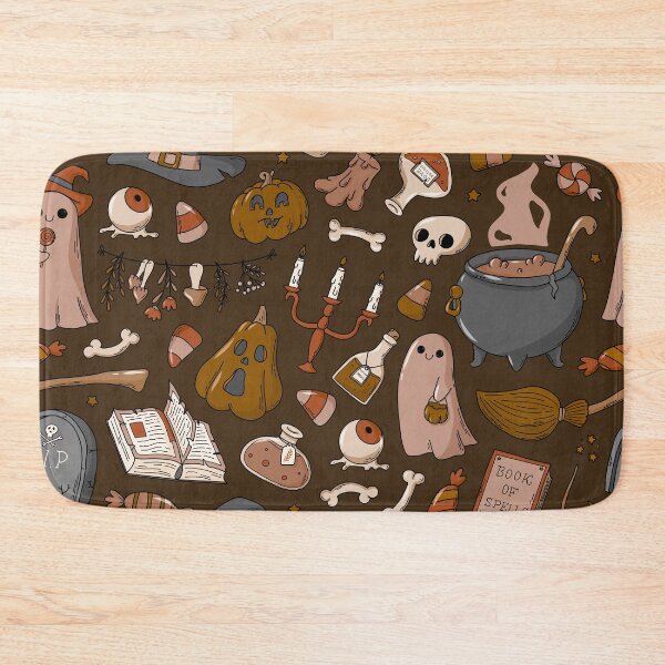 Item preview, Cozy Ghost & Potion Magic – Cute Halloween Doodle Pattern | Brown designed and sold by Frohyou.