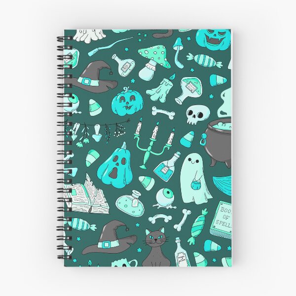 Item preview, Cozy Ghost & Potion Magic – Cute Halloween Doodle Pattern | Teal designed and sold by Frohyou.