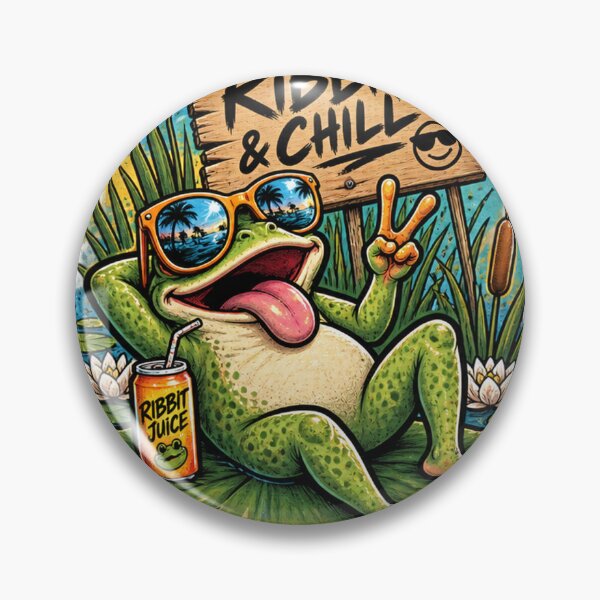 Item preview, Ribbit & Chill Frog Humor Funny Meme Design designed and sold by A Light Worker.
