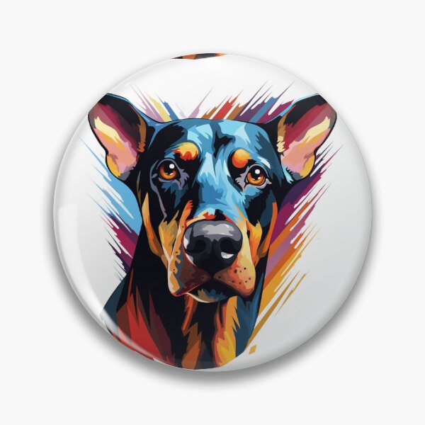 Item preview, Colorful Doberman puppy dog painting designed and sold by MendaciousMina.