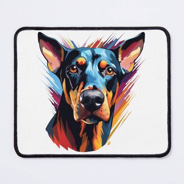Item preview, Colorful Doberman puppy dog painting designed and sold by MendaciousMina.