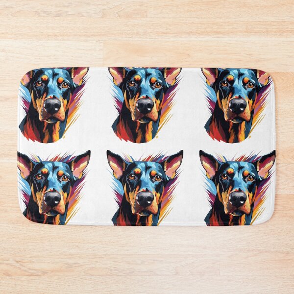 Item preview, Colorful Doberman puppy dog painting designed and sold by MendaciousMina.