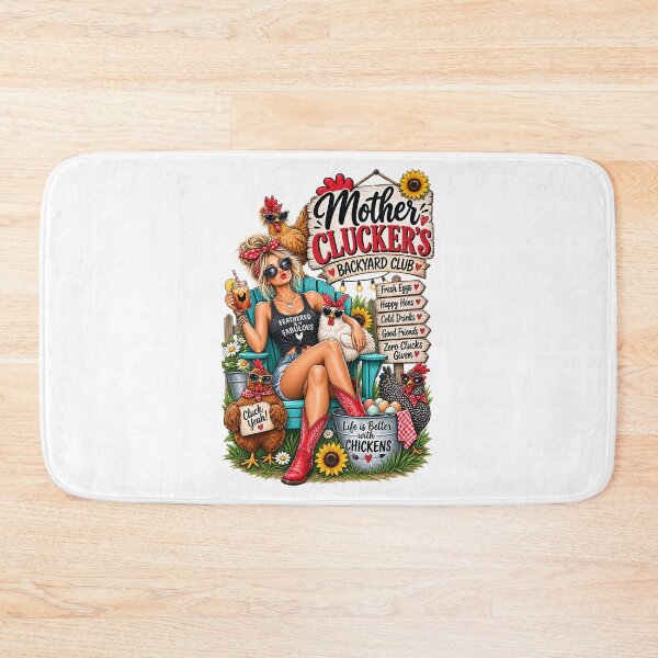 Item preview, Mother Clucker's Backyard Club – Funny Chicken Lady Retro Farm Design designed and sold by IslandGirlArt.