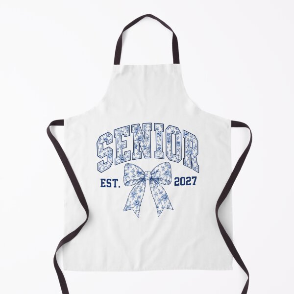 Item preview, Senior Floral Bow Graphic with Vintage Blue Floral Lettering designed and sold by ROUX-ART.
