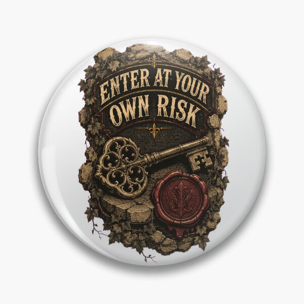 Item preview, Enter At Your Own Risk - Gothic Key & Wax Seal designed and sold by Print Loft.