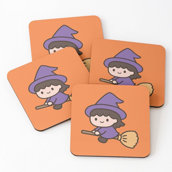Item preview, Cute Little Witch Flying on Broomstick - Kawaii Halloween Magic designed and sold by cutepid.