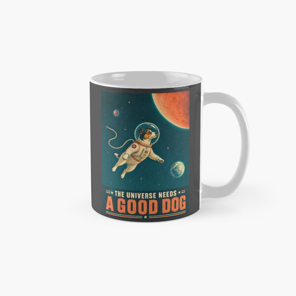 Item preview, Retro Sci-Fi Space Dog Poster - The Universe Needs a Good Dog designed and sold by MagicTheDog.