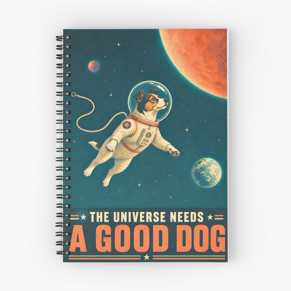 Item preview, Retro Sci-Fi Space Dog Poster - The Universe Needs a Good Dog designed and sold by MagicTheDog.