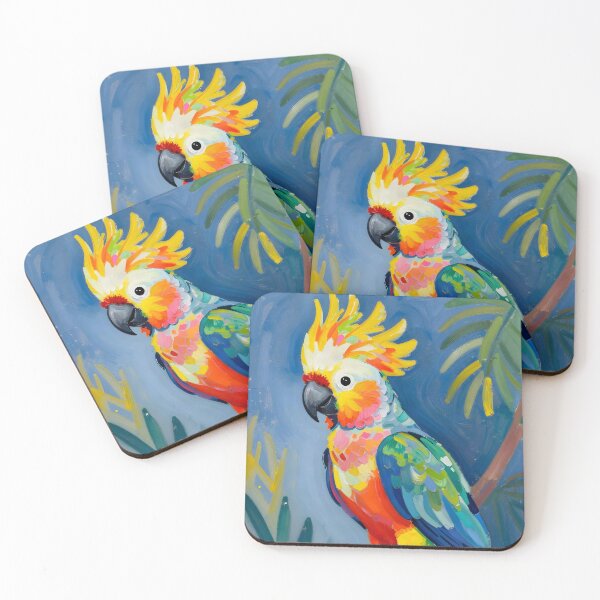 Item preview, Colorful expressive galerita cockatoo in bold brushstrokes designed and sold by Ponted.