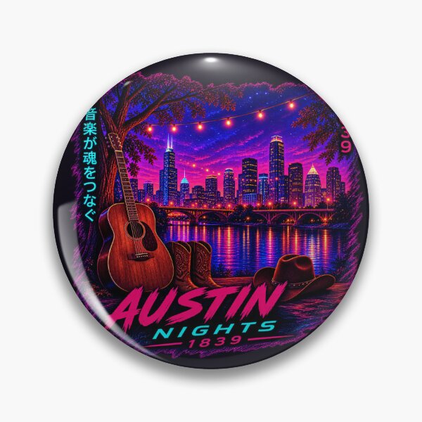 Item preview, Austin Nights Neon Cowboy Skyline designed and sold by Houldi.