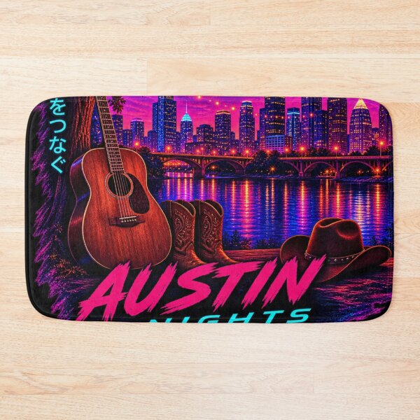 Item preview, Austin Nights Neon Cowboy Skyline designed and sold by Houldi.