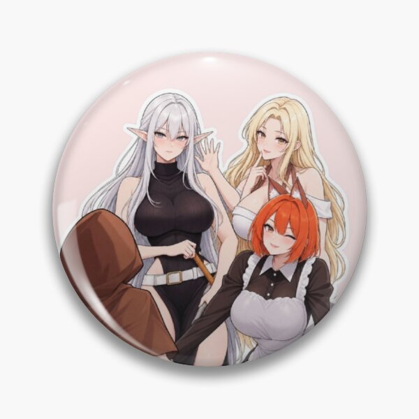 Item preview, Fantasy Anime Girls Group Sticker – Cute Elf & Maid Character Art designed and sold by MeowLoka ⭐⭐⭐⭐.