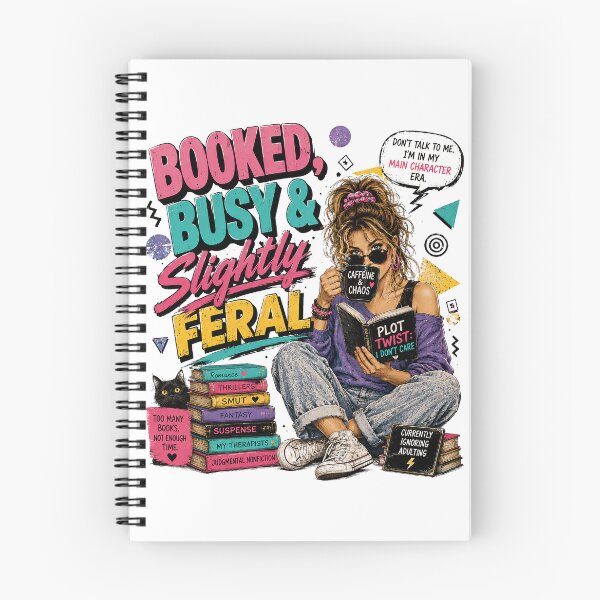 Item preview,  Funny Book Lover Bookish Reader  Booked Busy & Slightly Feral  designed and sold by IslandGirlArt.