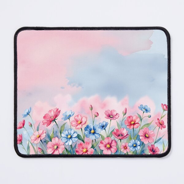 Item preview, Watercolor Pastel Cosmos Flower Field Meadow designed and sold by ZanyPaintbrush.