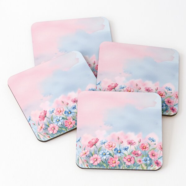 Item preview, Watercolor Pastel Cosmos Flower Field Meadow designed and sold by ZHD Home Decor - Apparel - Accessories.
