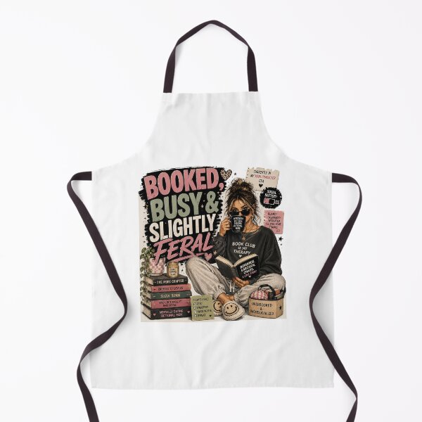 Item preview, Funny Book Lover Bookish Reader  Booked Busy & Slightly Feral  designed and sold by IslandGirlArt.