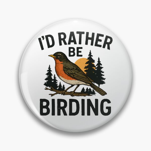 Item preview, Id Rather Be Birding Vintage Robin Bird Watcher Nature designed and sold by Photo-Sphere101.