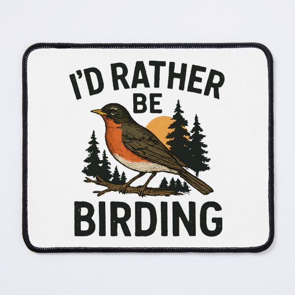 Item preview, Id Rather Be Birding Vintage Robin Bird Watcher Nature designed and sold by Photo-Sphere101.