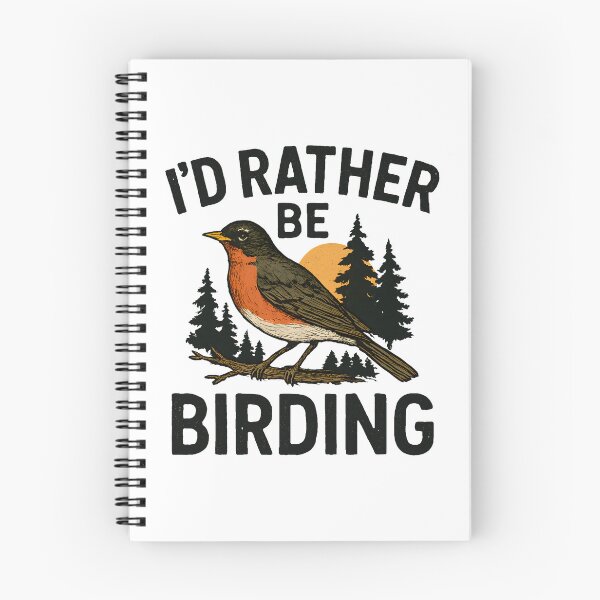 Item preview, Id Rather Be Birding Vintage Robin Bird Watcher Nature designed and sold by Photo-Sphere101.