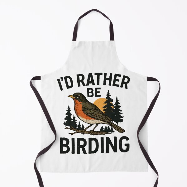 Item preview, Id Rather Be Birding Vintage Robin Bird Watcher Nature designed and sold by Photo-Sphere101.