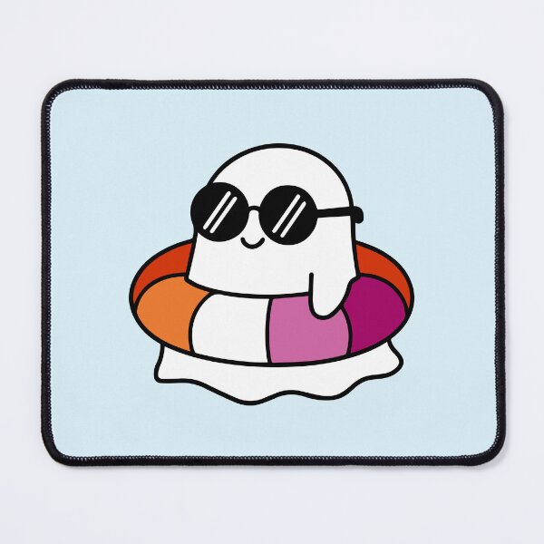 Item preview, Kawaii Ghost on a Swimming Tube – LGBTQ Halloween Summer Vibes designed and sold by Cannaxes Studio.