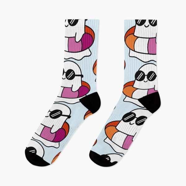 Item preview, Kawaii Ghost on a Swimming Tube – LGBTQ Halloween Summer Vibes designed and sold by Cannaxes Studio.