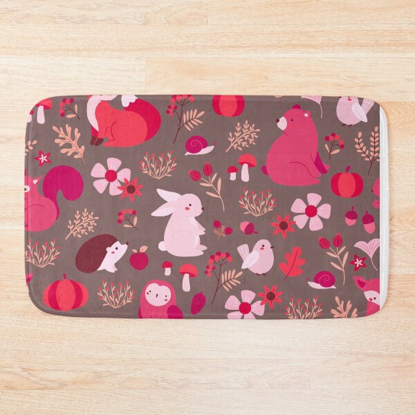 Item preview, Cozy Woodland Creatures – Cute Fox, Deer, Bear & Owl Pattern | Red designed and sold by Frohyou.