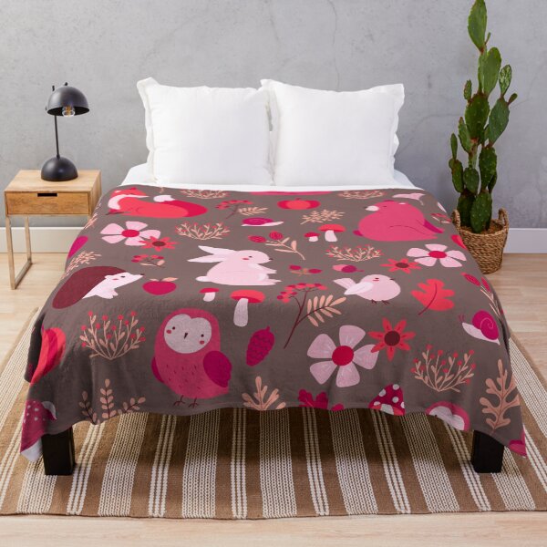 Item preview, Cozy Woodland Creatures – Cute Fox, Deer, Bear & Owl Pattern | Red designed and sold by Frohyou.