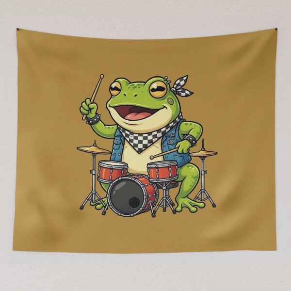 Item preview, Frog Rock Drummer designed and sold by Safe Haven Pets.