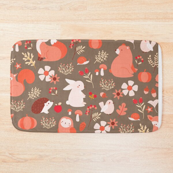 Item preview, Cozy Woodland Creatures – Cute Fox, Deer, Bear & Owl Pattern | Orange designed and sold by Frohyou.