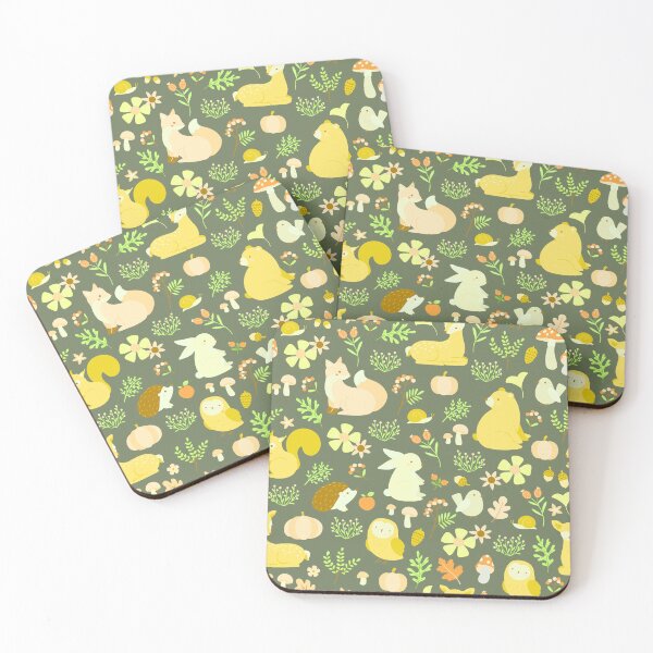 Item preview, Cozy Woodland Creatures – Cute Fox, Deer, Bear & Owl Pattern | Yelllow designed and sold by Frohyou.