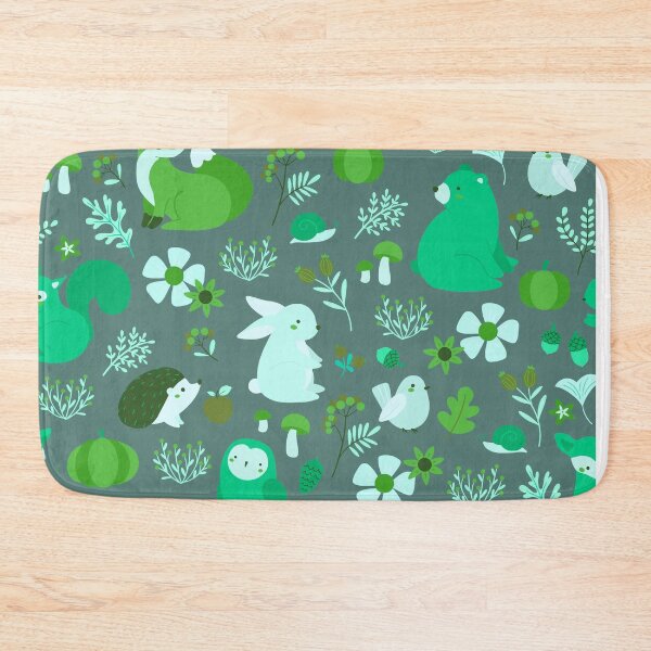 Item preview, Cozy Woodland Creatures – Cute Fox, Deer, Bear & Owl Pattern | Green designed and sold by Frohyou.