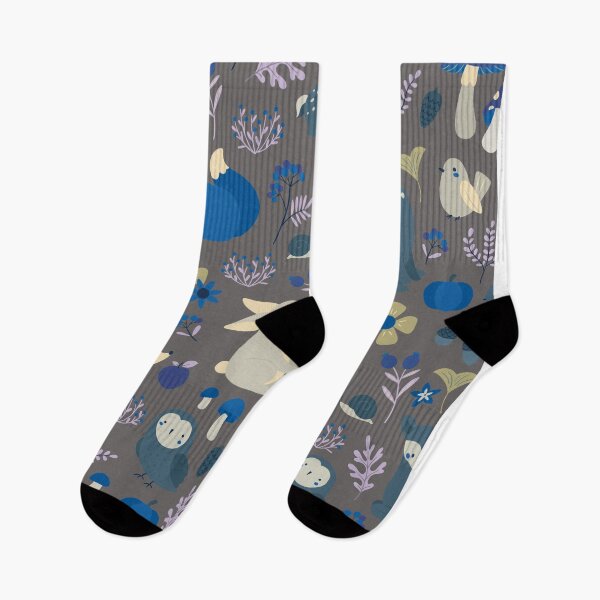 Item preview, Cozy Woodland Creatures – Cute Fox, Deer, Bear & Owl Pattern | Blue designed and sold by Frohyou.