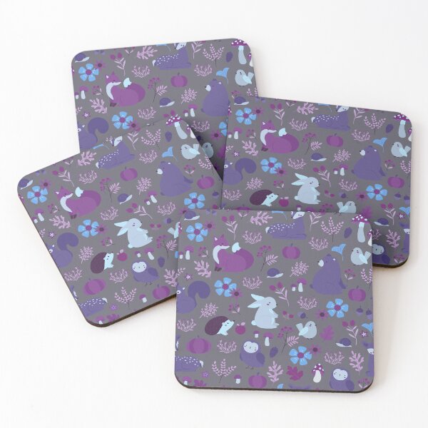 Item preview, Cozy Woodland Creatures – Cute Fox, Deer, Bear & Owl Pattern | Purple designed and sold by Frohyou.