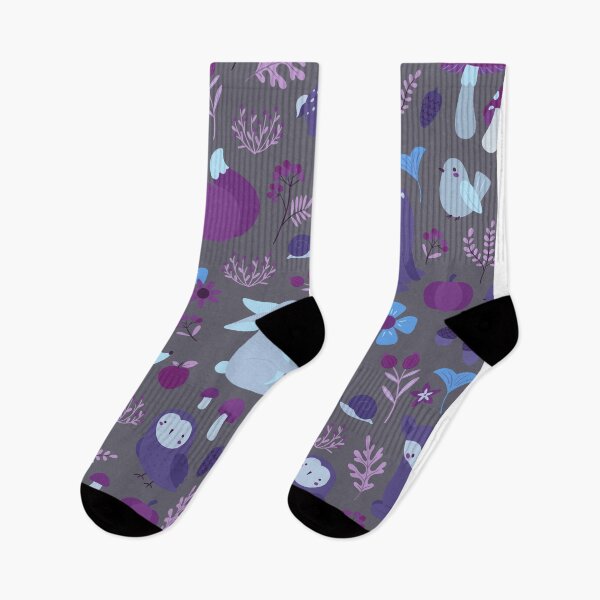 Item preview, Cozy Woodland Creatures – Cute Fox, Deer, Bear & Owl Pattern | Purple designed and sold by Frohyou.