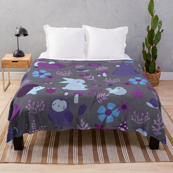 Item preview, Cozy Woodland Creatures – Cute Fox, Deer, Bear & Owl Pattern | Purple designed and sold by Frohyou.