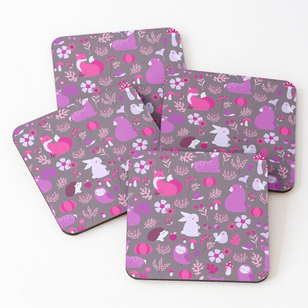 Item preview, Cozy Woodland Creatures – Cute Fox, Deer, Bear & Owl Pattern | Pink designed and sold by Frohyou.
