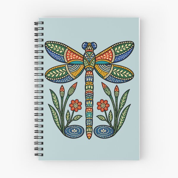 Item preview, Gond-Inspired Dragonfly with Reeds and Water Patterns designed and sold by  MAD's Recreation Studio.