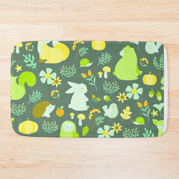Item preview, Cozy Woodland Creatures – Cute Fox, Deer, Bear & Owl Pattern | Chartreuse designed and sold by Frohyou.