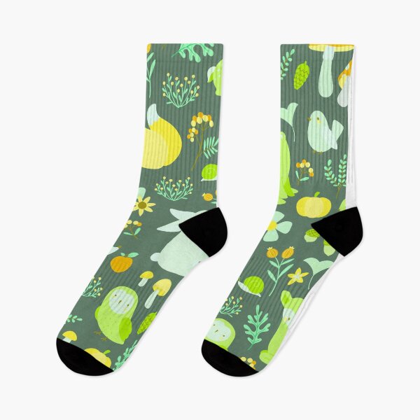 Item preview, Cozy Woodland Creatures – Cute Fox, Deer, Bear & Owl Pattern | Chartreuse designed and sold by Frohyou.