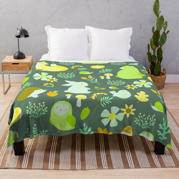 Item preview, Cozy Woodland Creatures – Cute Fox, Deer, Bear & Owl Pattern | Chartreuse designed and sold by Frohyou.